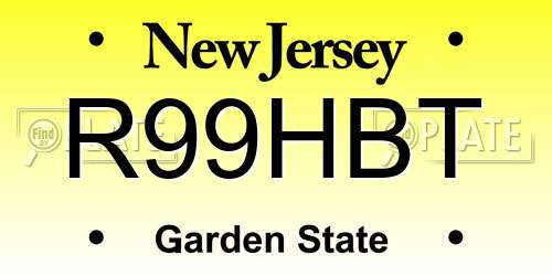 R99HBT New Jersey License Plate