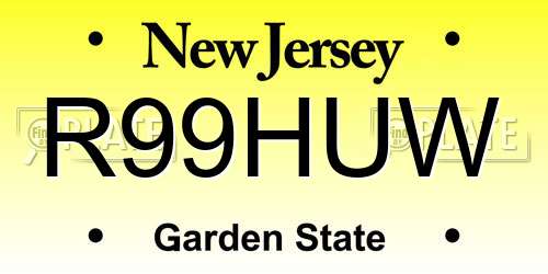 R99HUW New Jersey License Plate