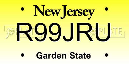 R99JRU New Jersey License Plate