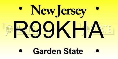 R99KHA New Jersey License Plate