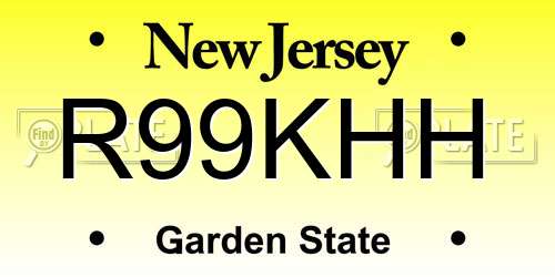 R99KHH New Jersey License Plate