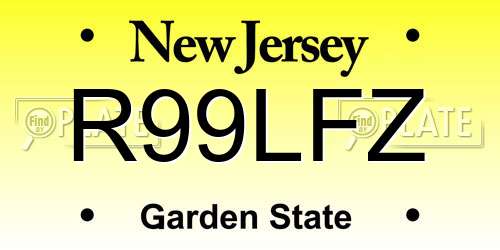 R99LFZ New Jersey License Plate