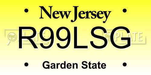 R99LSG New Jersey License Plate