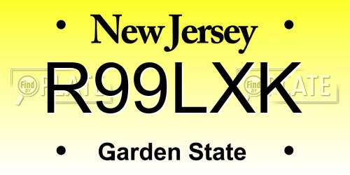 R99LXK New Jersey License Plate
