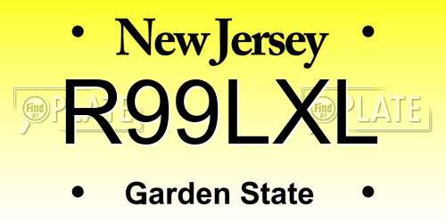 R99LXL New Jersey License Plate
