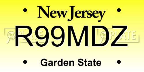 R99MDZ New Jersey License Plate