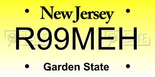 R99MEH New Jersey License Plate