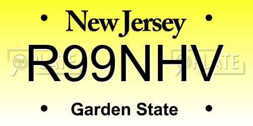 R99NHV New Jersey License Plate