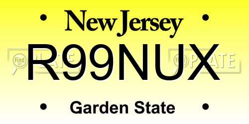 R99NUX New Jersey License Plate