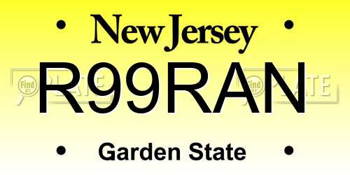 R99RAN New Jersey License Plate
