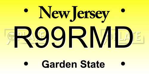 R99RMD New Jersey License Plate
