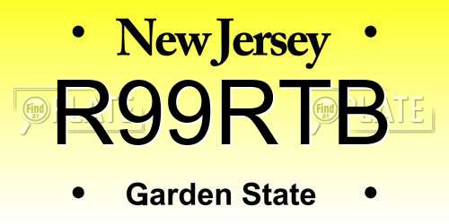 R99RTB New Jersey License Plate