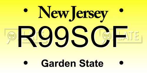 R99SCF New Jersey License Plate