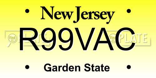 R99VAC New Jersey License Plate