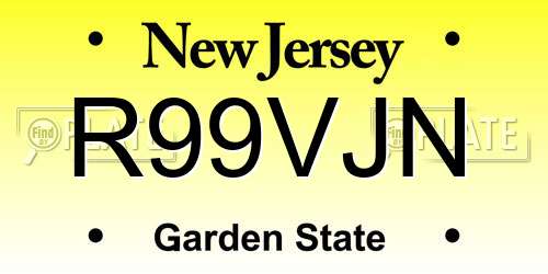 R99VJN New Jersey License Plate