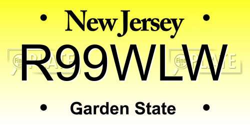 R99WLW New Jersey License Plate
