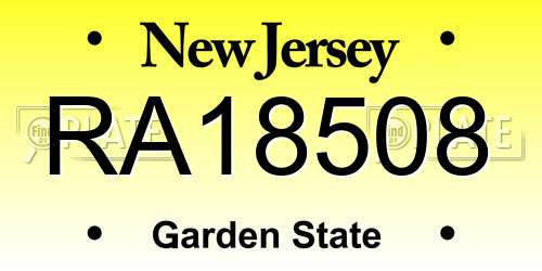 RA18508 New Jersey License Plate