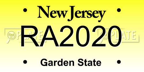 RA2020 New Jersey License Plate