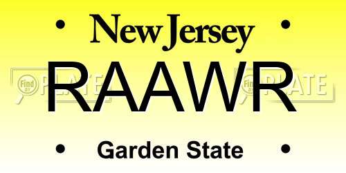 RAAWR New Jersey License Plate
