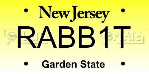 RABB1T New Jersey License Plate