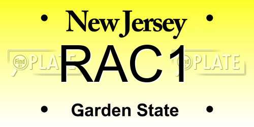 RAC1 New Jersey License Plate