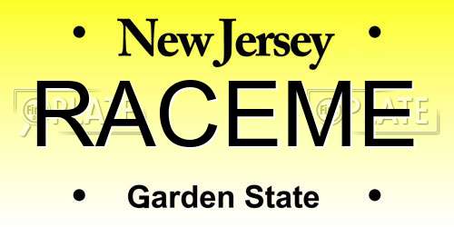 RACEME New Jersey License Plate