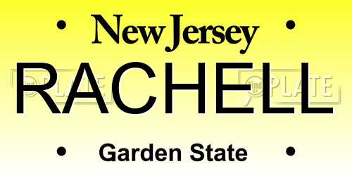 RACHELL New Jersey License Plate