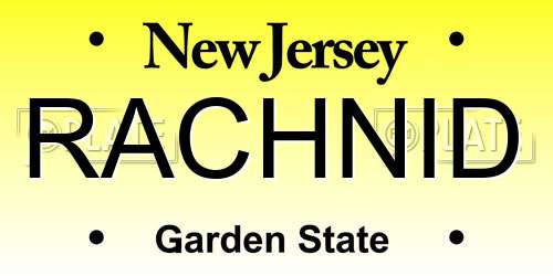 RACHNID New Jersey License Plate