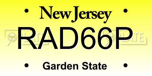 RAD66P New Jersey License Plate