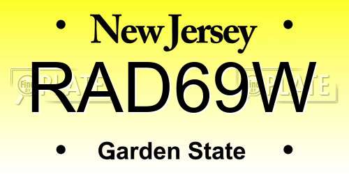 RAD69W New Jersey License Plate