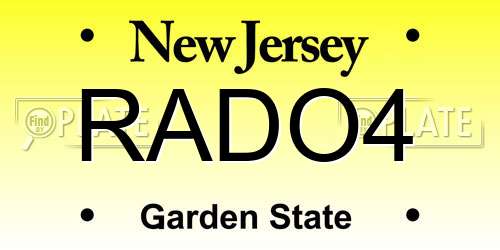 RADO4 New Jersey License Plate