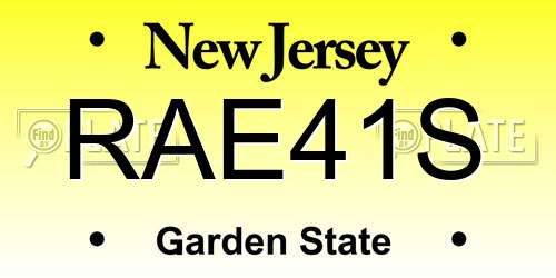 RAE41S New Jersey License Plate