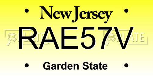 RAE57V New Jersey License Plate
