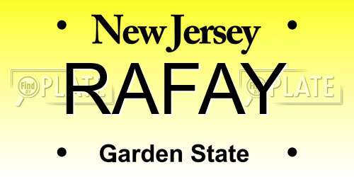 RAFAY New Jersey License Plate