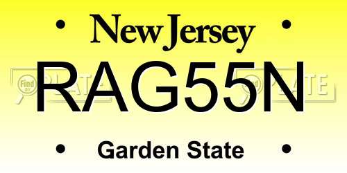 RAG55N New Jersey License Plate