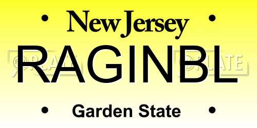 RAGINBL New Jersey License Plate