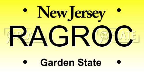 RAGROC New Jersey License Plate