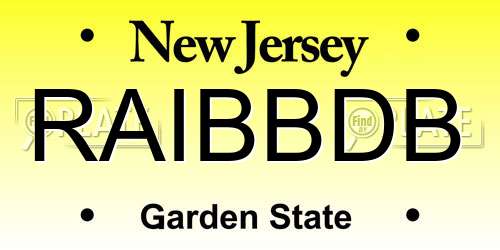 RAIBBDB New Jersey License Plate