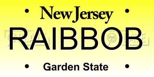 RAIBBOB New Jersey License Plate