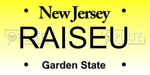 RAISEU New Jersey License Plate