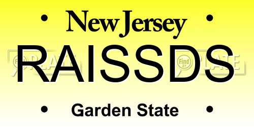 RAISSDS New Jersey License Plate