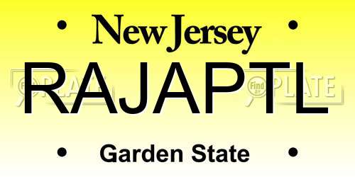 RAJAPTL New Jersey License Plate