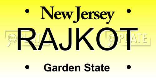 RAJKOT New Jersey License Plate