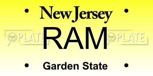 RAM New Jersey License Plate