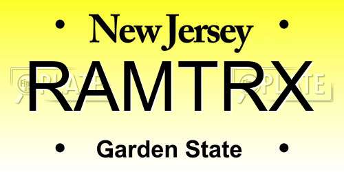 RAMTRX New Jersey License Plate