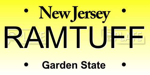 RAMTUFF New Jersey License Plate