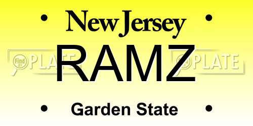RAMZ New Jersey License Plate