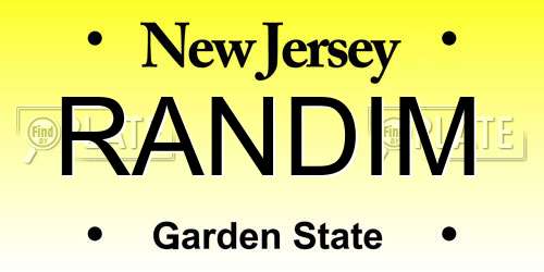 RANDIM New Jersey License Plate
