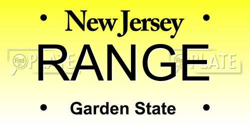 RANGE New Jersey License Plate