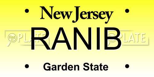 RANIB New Jersey License Plate